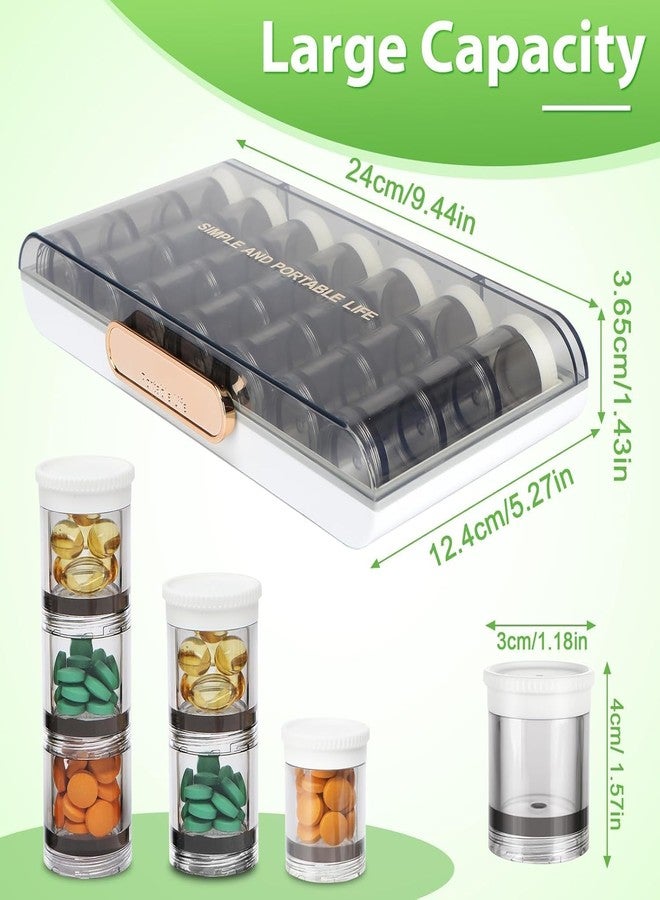 Cyrox منظم حبوب سيروكس دافيكي، 7 أيام، علبة حبوب أسبوعية، 3 مرات يوميًا، منظم أقراص سهل الفتح، منظم أدوية يومي مع 21 قسمًا لحمل الكثير من الفيتامينات والمكملات الغذائية والأدوية - Image 2